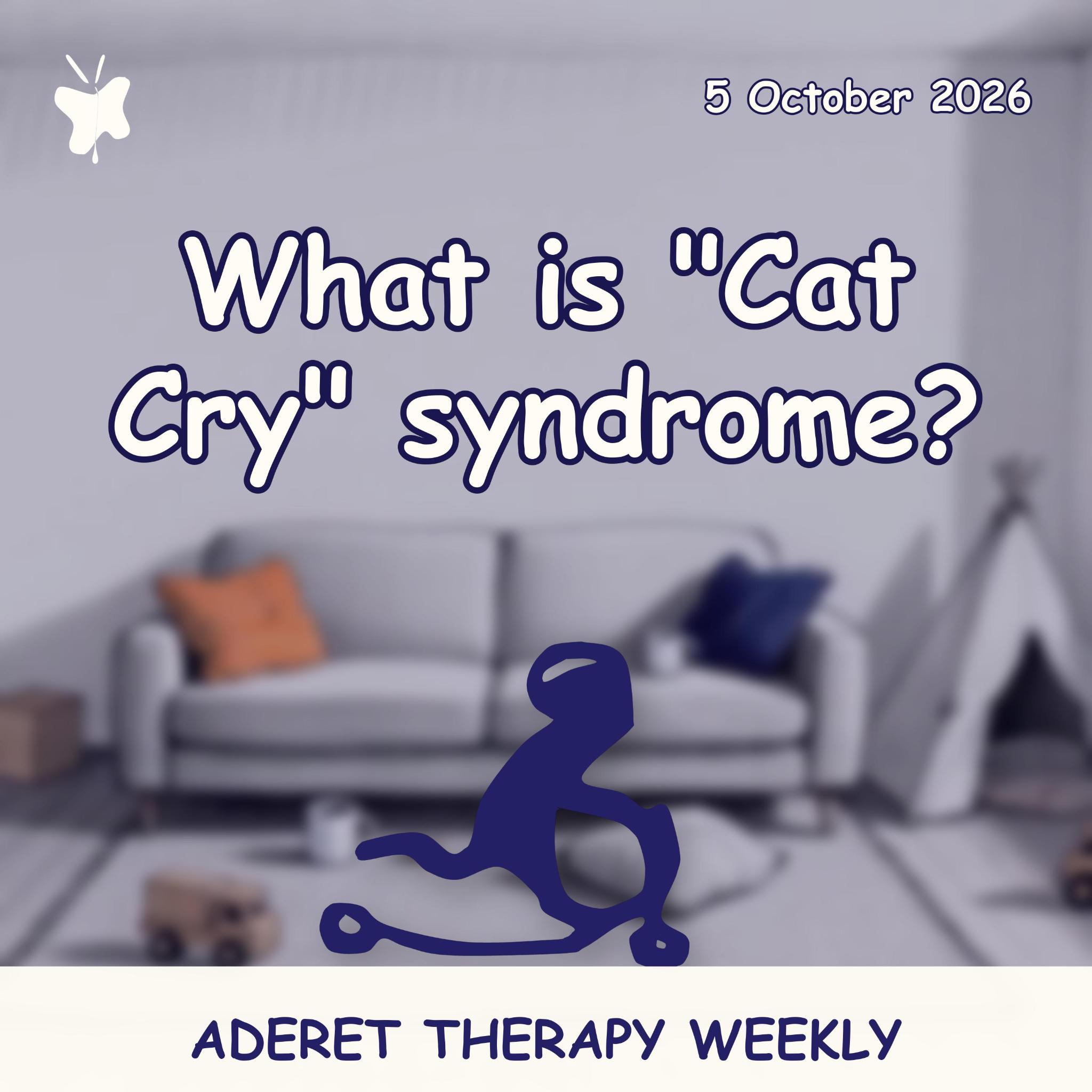 Aderet Therapy Weekly podcast cover: silhouette of a child on a ride-on toy in front of a blurred grey lounge room with a sofa, cushions, a play tent and toys on the rug, 5 October 2026